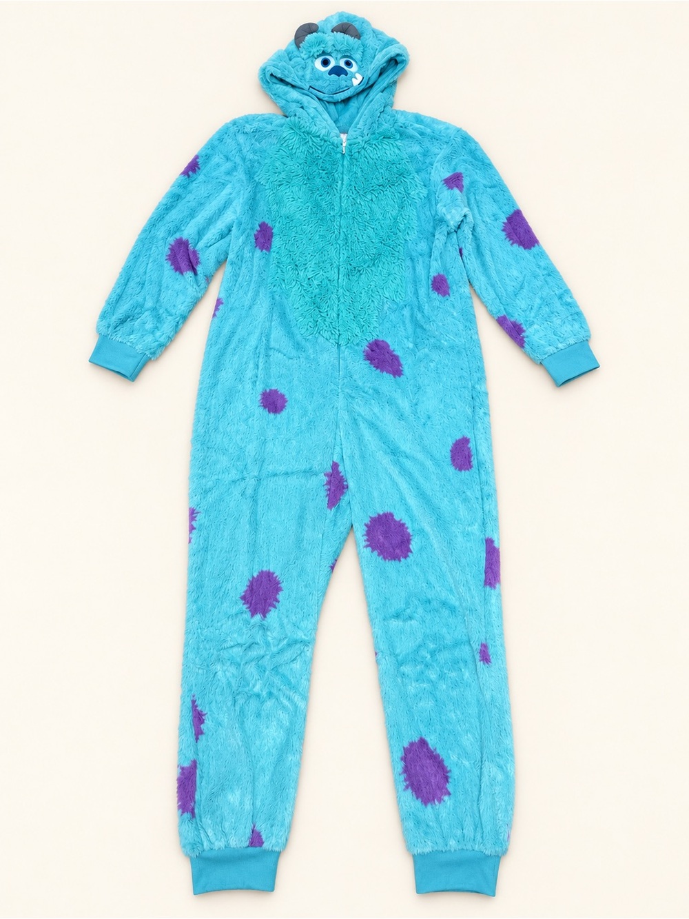 Disney Pixar Monsters Inc Sulley Onesie Halloween Costume Union Suit Adult L/XL